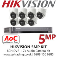 Hikvision 5MP Kit - 8CH DVR With 7x Audio Turret Cameras