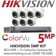 Hikvision 5MP Kit - 8CH DVR With 7x ColorVu Turret Cameras