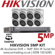 Hikvision 5MP Kit - 8CH DVR With 8x Anti Tamper Screw Turret Cameras