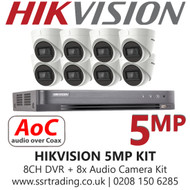 Hikvision 5MP Kit - 8CH DVR With 8x Audio Turret Cameras