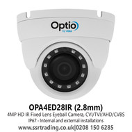 4MP Fixed Lens CVI Eyeball Camera - 2.8mm Lens - IP67 - 30m IR Range - OPA4ED28IR 