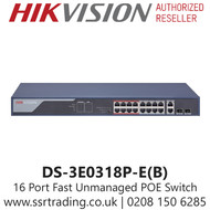Hikvision 16 Port Fast Ethernet Unmanaged POE Switch - DS-3E0318P-E(B)