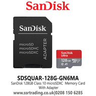 SanDisk - Ultra 128GB microSDXC Memory Card + SD Adapter with A1 App Performance up to 100MB/s, Class 10