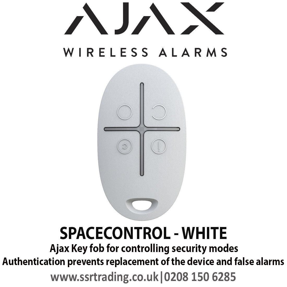 Ajax Key fob for controlling security modes SPACECONTROL WHITE