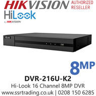 HiLook 16 Channel 16CH 8MP DVR DVR-216U-K2 