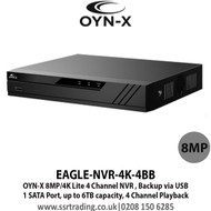 OYN-X 4 Channel 4CH 8MP HDMI 4K H.265 NVR