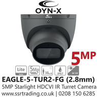 OYN-X 5MP Starlight HDCVI  AoC Audio Mic CCTV Camera 2.8mm in Grey - EAGLE-5-TUR2-FG