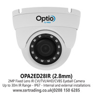 2MP Full HD Fixed Lens Outdoor IR CVI Eyeball Camera - 30 m IR Range - OPA2ED28IR (2.8mm)