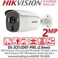 Hikvision  DS-2CE12D8T-PIRL(2.8mm) 2MP Ultra Low Light PIR Outdoor Bullet  Analog Camera - 2.8mm Lens - 30m IR Range