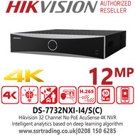 Hikvision DS-7732NXI-I4/S( C) 32 Channel No PoE AcuSense 4K NVR 