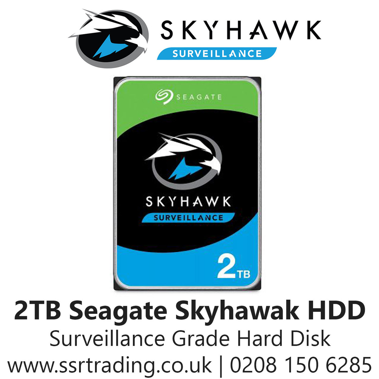 SEAGATE ST2000VX015 2TB 3.5" Skyhawk Lite Surveillance Internal Hard ...