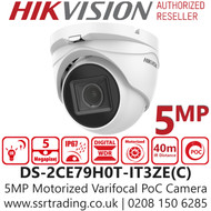 Hikvision 5MP PoC Motorized Varifocal Outdoor Turret Camera - 40m IR Distance - DS-2CE79H0T-IT3ZE(C) (2.7mm -13.5 mm)