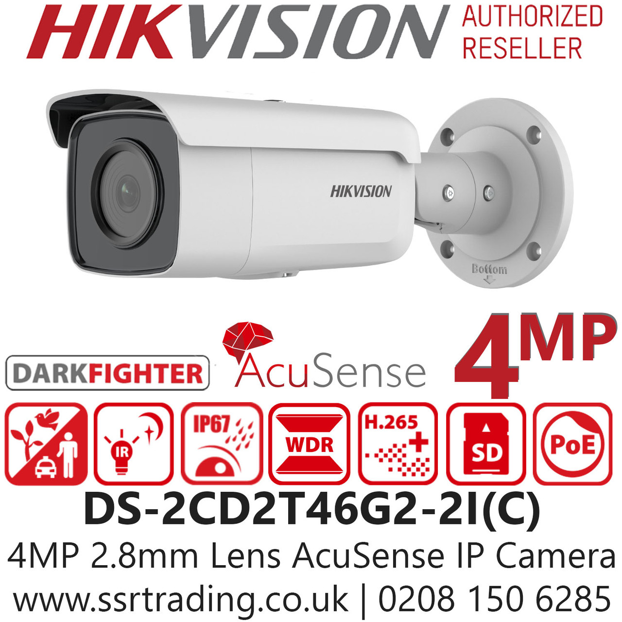 Hikvision Ds 2cd2t46g2 2i 2 8mm C 4mp Acusense Darkfighter Outdoor Poe Ip Bullet Camera 2