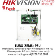 Pyronix 8 Input Wired Expander with PSU, 8 Zone expander - EURO-ZEM8+PSU 