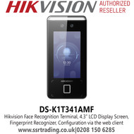 Hikvision DS-K1T341AMF Face Recognition Terminal with Fingerprint Recognizer, 4.3-inch LCD Touch Screen 