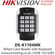 Hikvision Mifare Card Reader with Keypad, Vandal Resistant (DS-K1104MK)