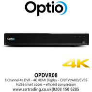 8 Channel 4K 8Ch DVR - CVI/TVI/AHD/CVBS - 4K HDMI display - OPDVR08 