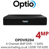 4-Channel 4MP DVR - CVI/TVI/AHD/CVBS - HDMI/VGA Display - OPDVR204 