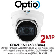 2MP Outdoor Full HD 1080p Nightvision CVI Eyeball CCTV Camera - 2.8-12 mm Varifocal Lens  Manual Focus - 30m IR Range - OPA2ED-MF