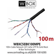 W Box 100m Cable Network CAT Cat5e UTP Pe Solid Black - WBXC5EBK100MP