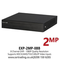 8 Channel DVR Full HD1080P Digital Video Recorder, HDCVI/AHD/TVI/CVBS/IP video inputs, 1 SATA HDD, up to 6TB - EXP-2MP-8BB 