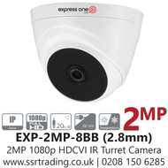 2MP HDCVI IR Fixed Lens Turret Camera - 2.8mm Fixed Lens - 20m IR Range - EXP-2MP-TUR-FW