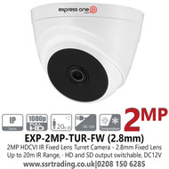 2MP HDCVI IR Turret Camera - 2.8mm Fixed Lens - 20m IR Range - EXP-2MP-TUR-FW