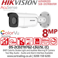 Hikvision 8MP IP PoE Camera - DS-2CD2T87G2-LSU/SL(4MM)