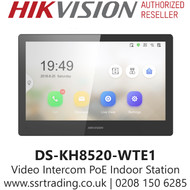 Hikvision Video Intercom PoE Indoor Station - 10" Screen - Supports Wireless Network - DS-KH8520-WTE1