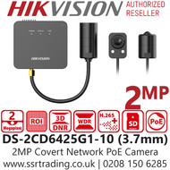 Hikvision - 2MP 3.7mm Lens Covert IP PoE Camera - DS-2CD6425G1-10 (3.7mm)