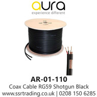 Aura Coax Cable RG59 Shotgun 2x 0.5mm LSZH Eca 75Ohm Black 100Mtr Outer Dia 6.15mm - AR-01-110 