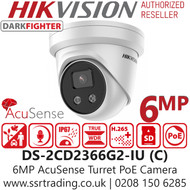 6MP IP Camera - Hikvision 6MP AcuSense DarkFighter Fixed Lens Turret Network Camera - Built-in Microphone - DS-2CD2366G2-IU(2.8MM) (C ) 