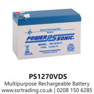 Powersonic - PS 7AH 12V Rechargeable Acid Battery - PS1270VDS