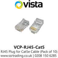 VISTA RJ45 Plug for Cat5e Cable Pack of 10 - VCP-RJ45-Cat5