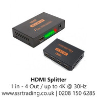 HDMI Splitter 1 In  4 Out 4-Way HDMI Distribution up to 4K @ 30Hz 