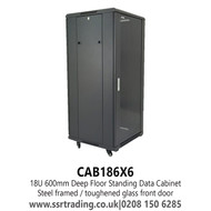 Floor Standing Data Cabinet, 18U 600mm (w) X 600mm (d) - CAB186X6
