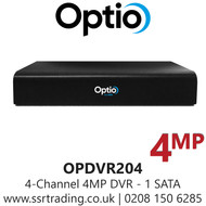 4 Channel 4MP DVR - 1 SATA - CVI/TVI/AHD/CVBS - HDMI/VGA Display (OPDVR204)