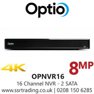 16 Channel - 8MP 16Ch NVR - 2 SATA - 16 PoE -H.265 Smart Codec – Efficient Compression - OPNVR16