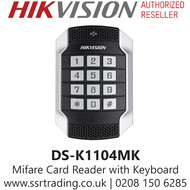 Hikvision DS-K1104MK Mifare Card Reader with Keypad - Vandal-proof Card Reader