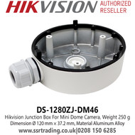 Hikvision DS-1280ZJ-DM46 Flush Junction Box IP Dome Cameras - Dimension Ø 120 mm × 37.2 mm (Ø 4.72" × 1.46") -  Material Aluminum Alloy