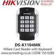 Hikvision Mifare Card Reader with Keypad - Vandal-proof Card Reader (DS-K1104MK)