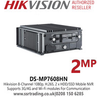 Hikvision 8 Channel 1080p, H.265, 2 x HDD/SSD Mobile NVR - DS-MP7608HN
