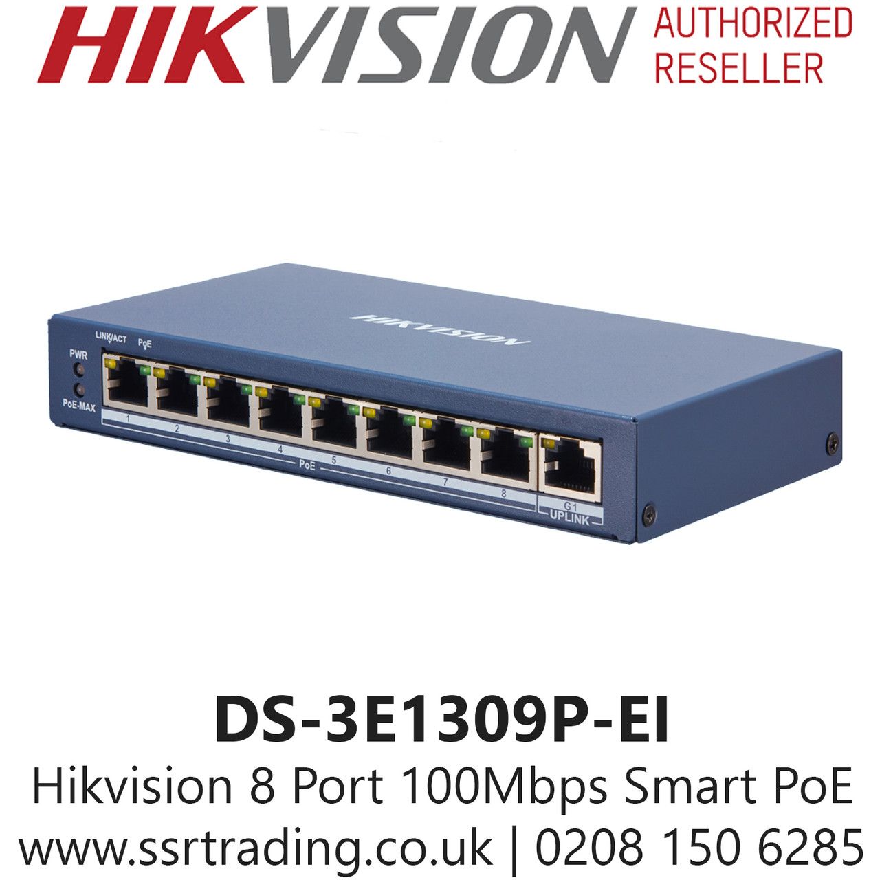 DS-3E1309P-EI Hikvision Smart Managed 8-Port PoE Switch RJ45 Port