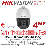 DS-2DE5425IW-AE(S5) Hikvision 4MP PoE PTZ Camera - Smart Auto Tracking - 25x Optical Zoom - AcuSense - Darkfighter -150m IR Range