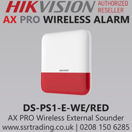 Hikvision AX PRO Series Wireless Outdoor Sounder - DS-PS1-E-WE/RED 