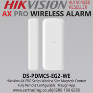 DS-PDMCS-EG2-WE Hikvision AX PRO Series Wireless Slim Magnetic Contact Fully remote configurable through App, Easy installation design
