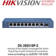 DS-3E0510P-E Hikvision 8 Port Gigabit Unmanaged PoE Switch 