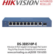 Hikvision DS-3E0510P-E 8 Port Gigabit Unmanaged PoE Switch 