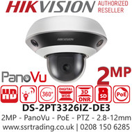 Hikvision 2MP PanoVu Mini Series IP PoE PTZ Camera - DS-2PT3326IZ-DE3 (2.8-12mm) 