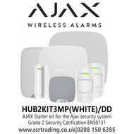 AJAX Starter Kit For The Ajax Security System - Kit Consists of 1 x Hub2, 2 x MotionProtect, 1 x DoorProtect, 1 x Keypad, 1 x Street Siren DD, 1x Home Siren - HUB2KIT3MP(WHITE)/DD